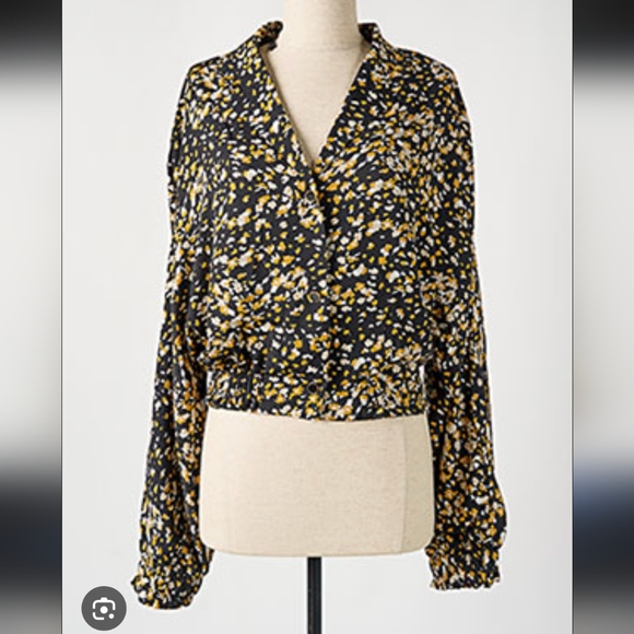 Molly Bracken Black and Yellow Floral Blazer - Picture 1 of 5